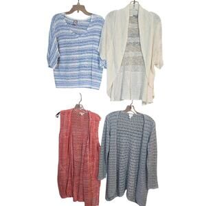 Women's 2X Sweaters Cardigans Pullovers Wholesale Bulk Lot of 4 2XL XXL 18W 20W